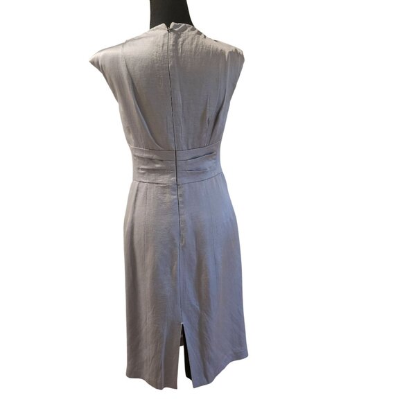 Nanette Lepore Womans Silver Linen Midi Dress 2 Quiet Luxury Minimalist Boho Chi - Picture 6 of 14
